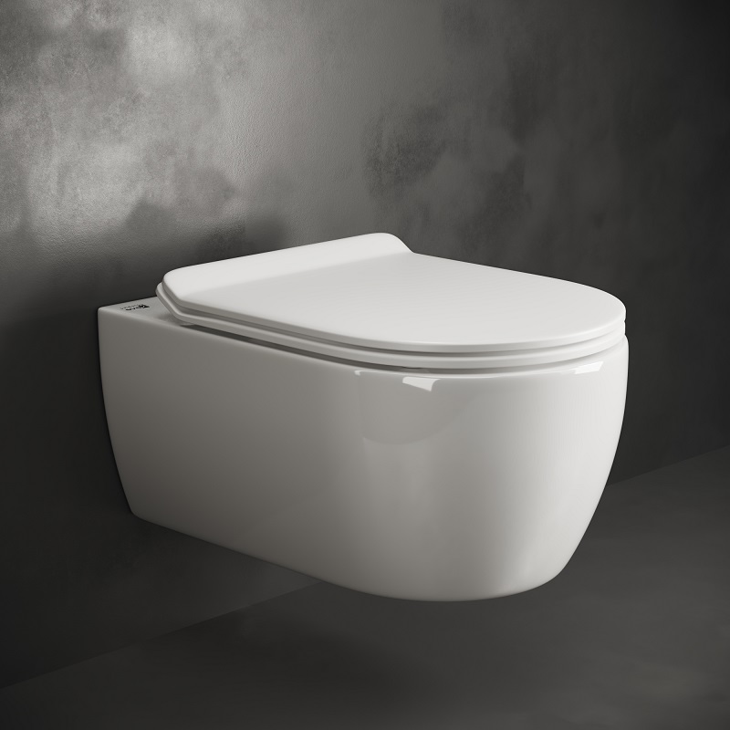 Унитаз подвесной Rimless с крышкой плавного опускания Ceramica Nova Simple CN1302