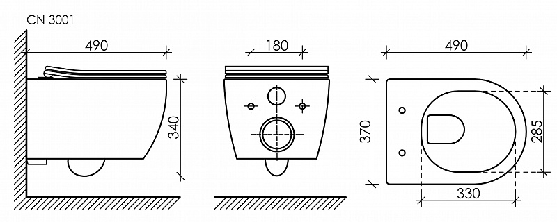 Комплект инсталляция унитаз кнопка Ceramica Nova CN3001_1001W_1000