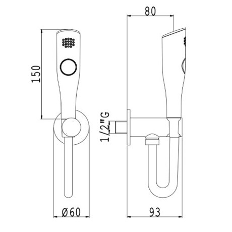 SD019C01Q AquaElite гигиенический гарнитур из ABS пластика