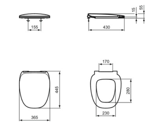 Сиденье и крышка для унитаза IDEAL standard DEA T676701 с микролифтом