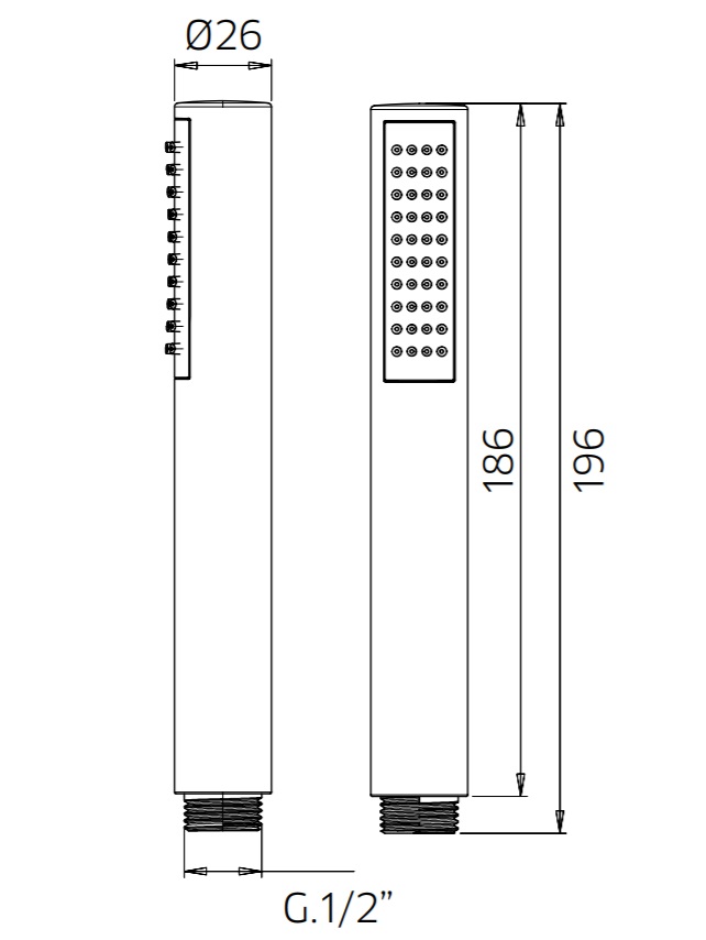 99120536 Palazzani душевая лейка из ABS пластика, 1/2" никель