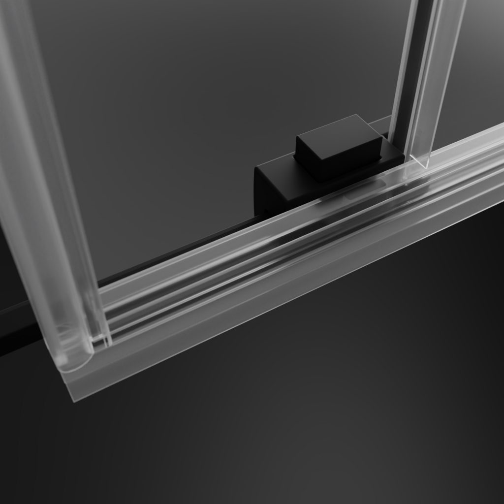 387061-54-55 Душевая кабина 80x80 с двумя раздвижными дверями IDEA Black KDD  FACTORY