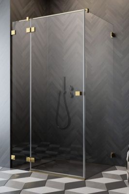 Прямоугольный душевой уголок 90X70 Essenza Pro Gold KDJ золото