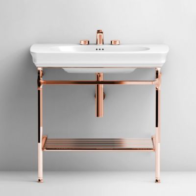 Artceram Civitas Металическая структура Quadra 76х44хh80,5см, полка сетка, цвет: розовое золото