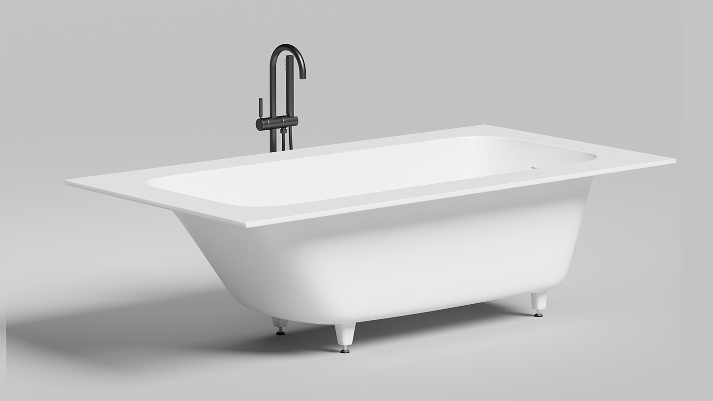 102114MF Salini ORLANDA PLUS KIT Ванна встраиваемая 190x100 покраска по RAL, матовая