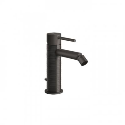 Gessi 316 Смеситель для биде на 1 отв., с донным клапаном, излив: 118мм, цвет: brushed black metal pvd 54307#707