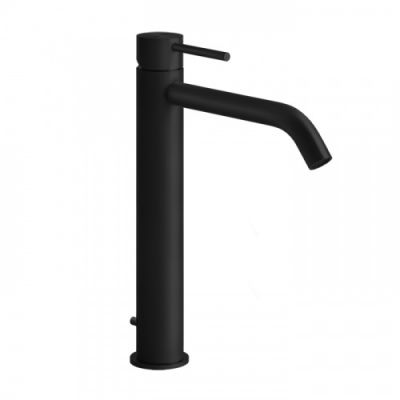 Gessi 316 Смеситель для раковины, на 1 отв., высокий h=30.5cм, с донным клапаном, излив: 15.5cм, цвет: Black XL 54003#299