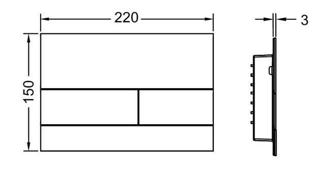 TECESQUARE II клавиша смыва 9240833 чёрный матовый