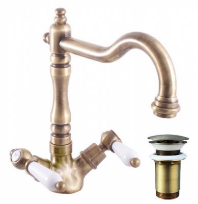MK521.5/8SM MORAVA RETRO - смеситель для умывальника, CLICK-CLACK, ЦВЕТ БРОНЗА