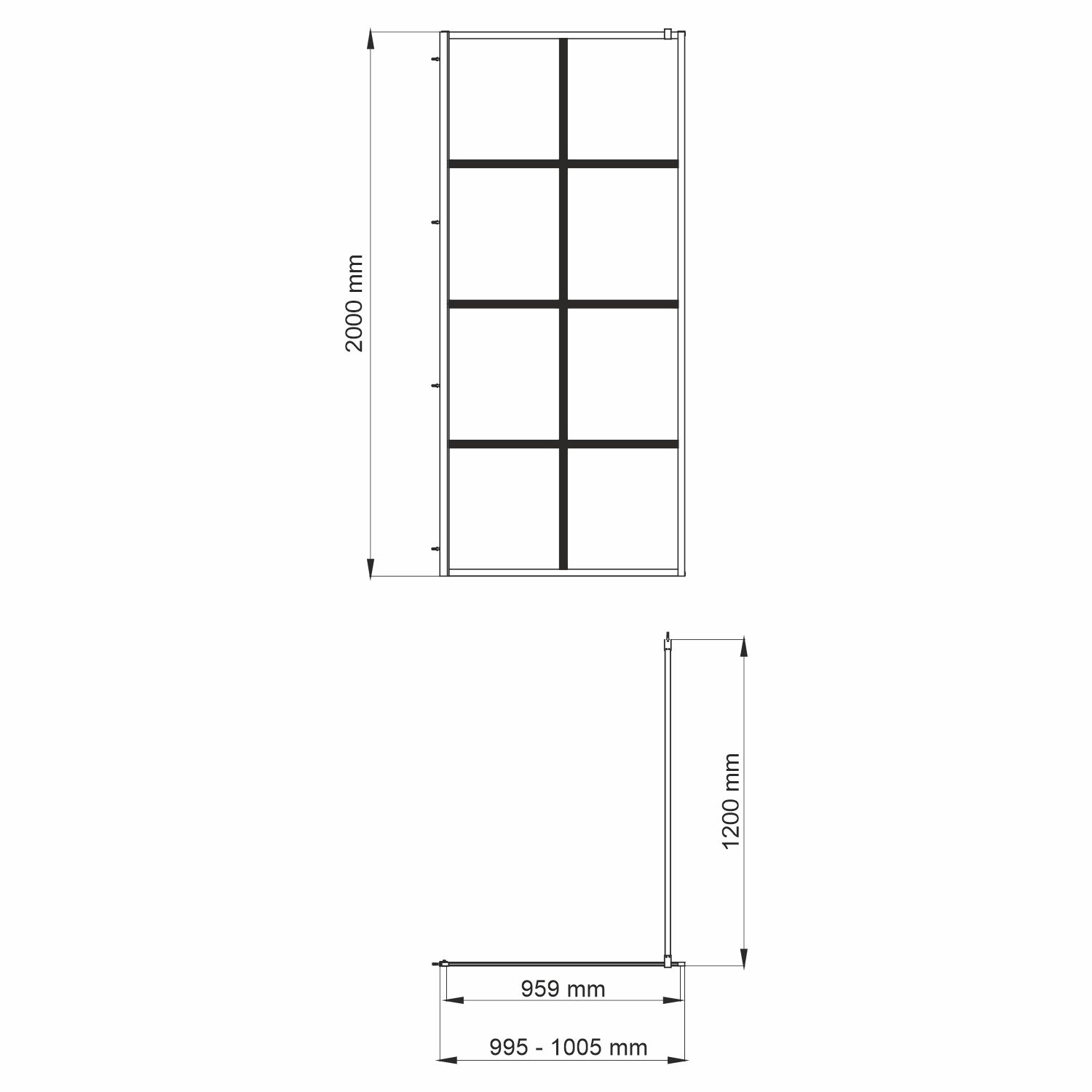 Glan 66W44 Душевая перегородка Размеры (Ш/В/Г): 100х200 см