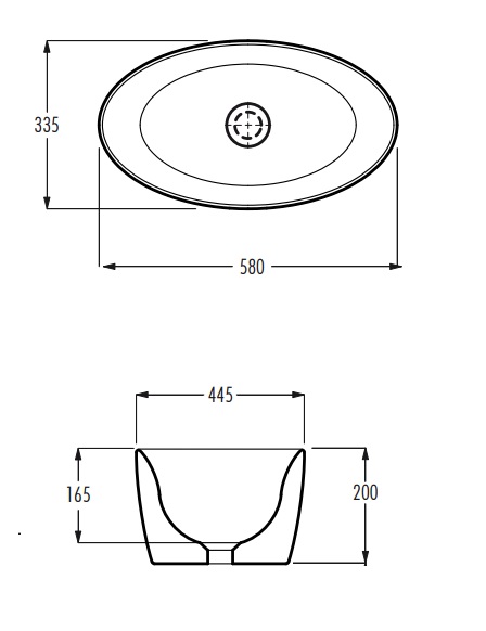 Раковина накладная 58x33 PIT ETO 01219001