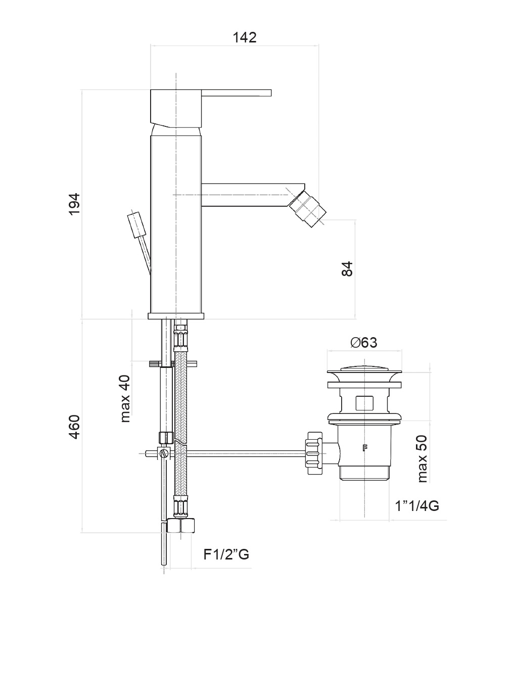 Смеситель для биде Fiore XS 71CR7732, хром