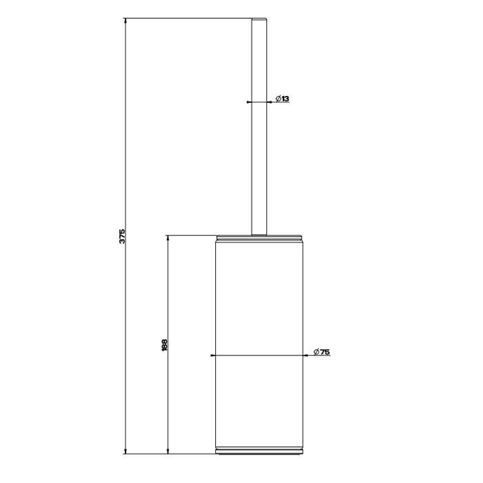 Gessi 316 Туалетный ёршик, напольный, цвет: Black XL 54744#299