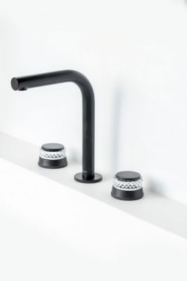 Смеситель на столешницу AURA на 3 отв. BLACK 152-B-A
