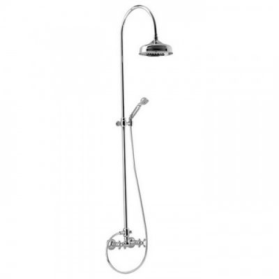 CISAL Arcana Душевой комплект: смеситель, стойка с верхним душем, лейка+шланг, цвет: хром AC00405121