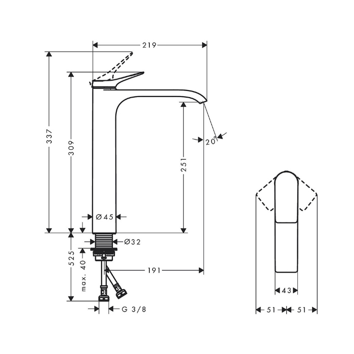 75042700 Hansgrohe Vivenis Смеситель для раковины, 1 отв., цвет: белый матовый
