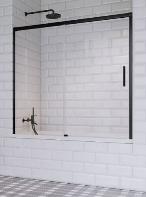 Шторка на ванну 150 см Radaway IDEA Black PN DWJ профиль чёрный матовый