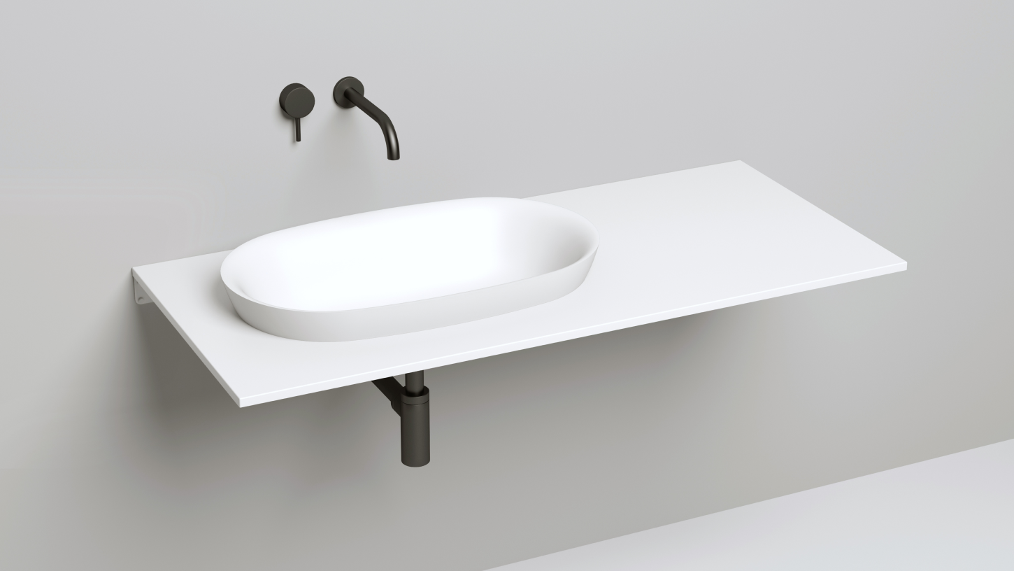 Salini MAREA 01Раковина полувстраиваемая 645x387 покраска по RAL полностью , матовая