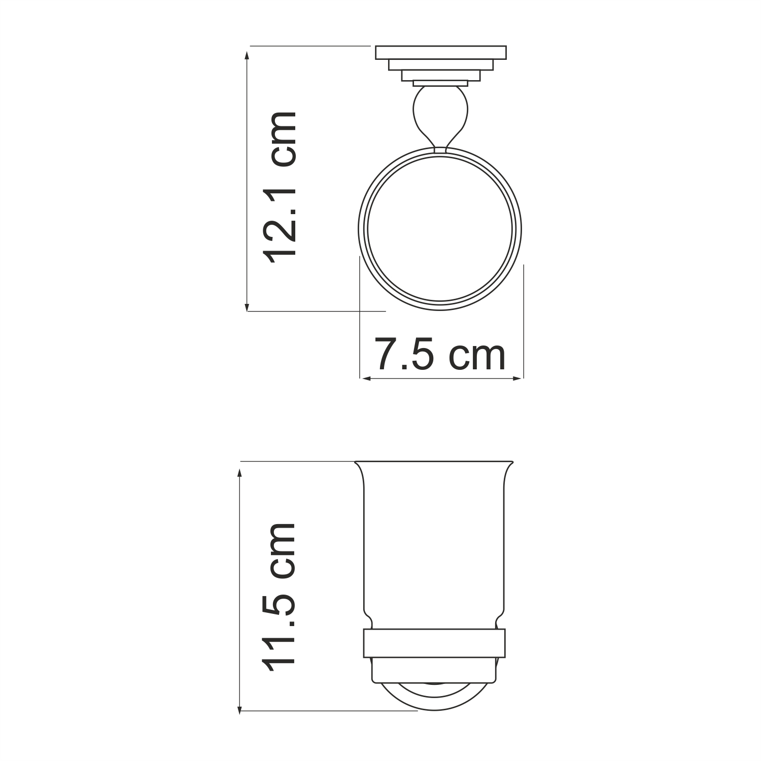 Ammer K-7028 Подстаканник одинарный Размеры (Ш/В/Г): 7,5х11,5х12 см