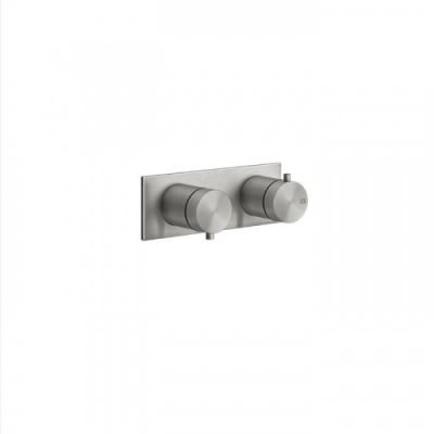 Gessi Shower316 Термостатический смеситель, с подключением на 3/4, фильтрами и вентилем с керамическими дисками, на одну позицию, внешняя часть, цвет: шлифованная сталь 54032#239