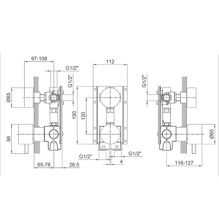 Fantini AF/21 Встраиваемый смеситель для душа, цвет: хром 27 02 A587B