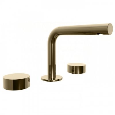 Fantini AF/21 Смеситель для раковины, 3 отв., излив: 155 мм, цвет: Matt British Gold PVD 27 P6 A204WF