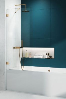 Шторка на ванну 90 см Radaway Essenza Pro Gold PNJ II золото