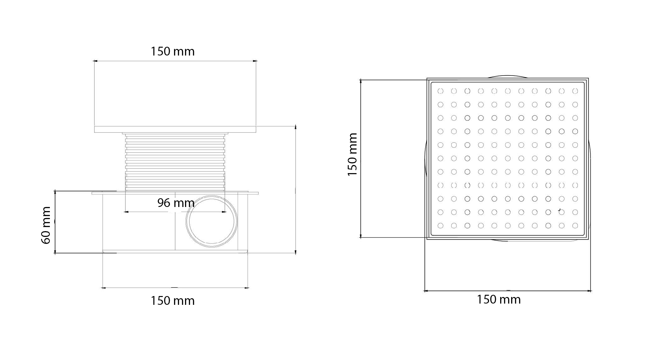 Душевой трап SMART DESIGN 15x15 cm, нерж.сталь золото 984-15-G