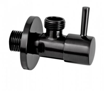 Запорный вентиль 1/2*1/2 Remer 128L1212CFP, черный брашированный хром