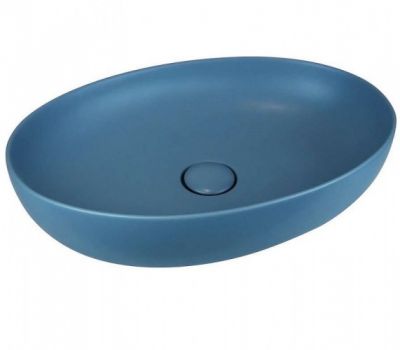 Раковина накладная AeT ELITE OVAL 55,5X38,5., без отверстия под смеситель, цвет голубой матовый L616T0R0V0140