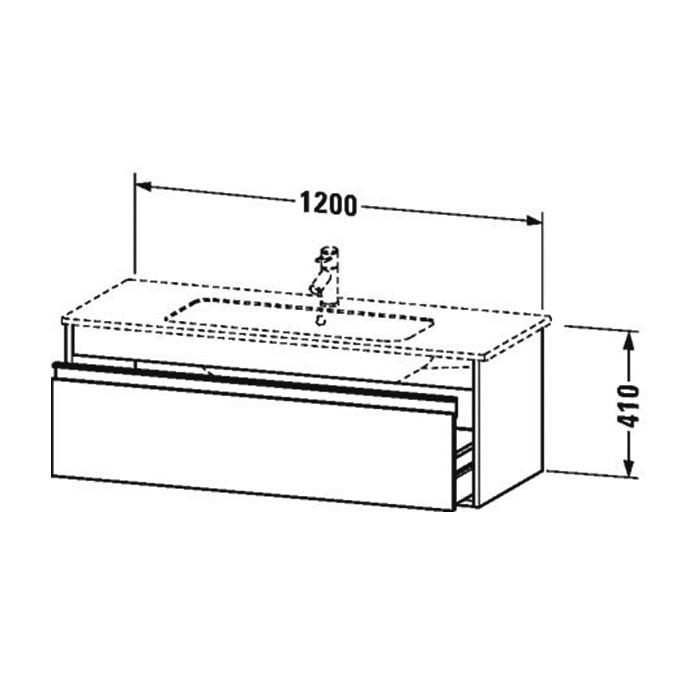 Duravit Ketho Тумба подвесная, 410x1200x475 , с раковиной и 1 ящиком, цвет:  белый глянцевый 2336120000