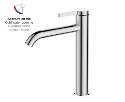 01URF120CR AQG Urban Flow, высокий однорычажный смеситель для раковины без донного клапана, цвет хром