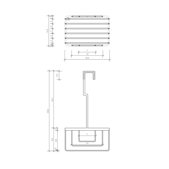 Decor Walther DW 227 Корзина универсальная 18.5x12.5x33.5см для душа, подвесная, цвет: хром 850500