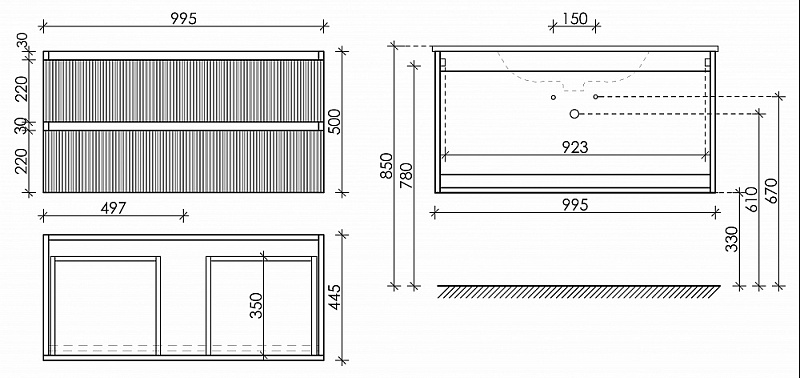 Sancos Snob-R Мебель для ванной 100x45 Bianco SNR100W белый