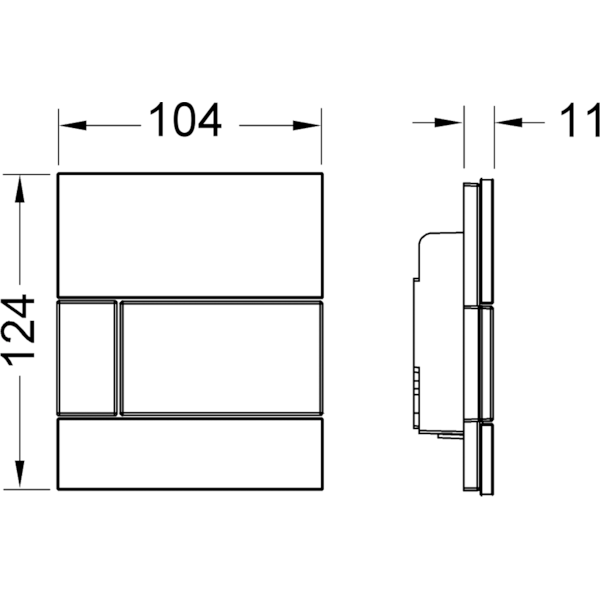 TECE TECEsquare Urinal Панель смыва для писсуара, стекло белое, цвет: белый 9242800