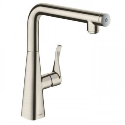 Hansgrohe Metris Select Смеситель  для кухни на 1 отв, поворотный излив, цвет: сталь 14847800