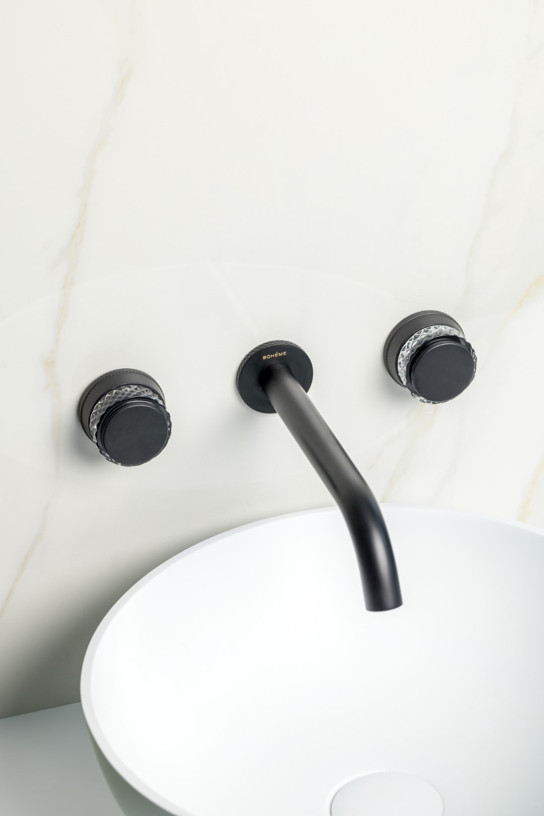 Смеситель из стены AURA на 3 отв. BLACK 152-2-B-A