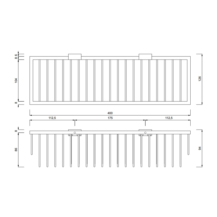 Decor Walther WA WND2 Корзина универсальная 40x12.5x9см для душа, подвесная, цвет: никель сатинированный 703634