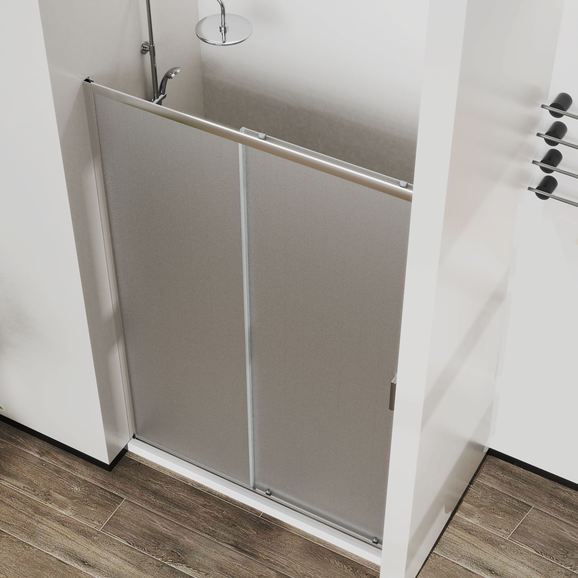 Душевая дверь City VDS-5CT110MT, 1100, хром, стекло текстурное