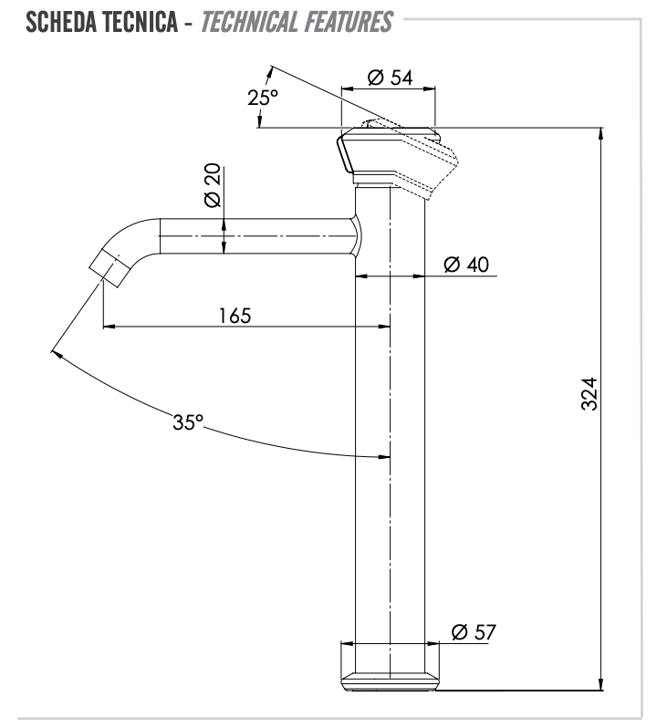 Смеситель для раковины REMER Element ET11LXLBG, золото брашированное, шт