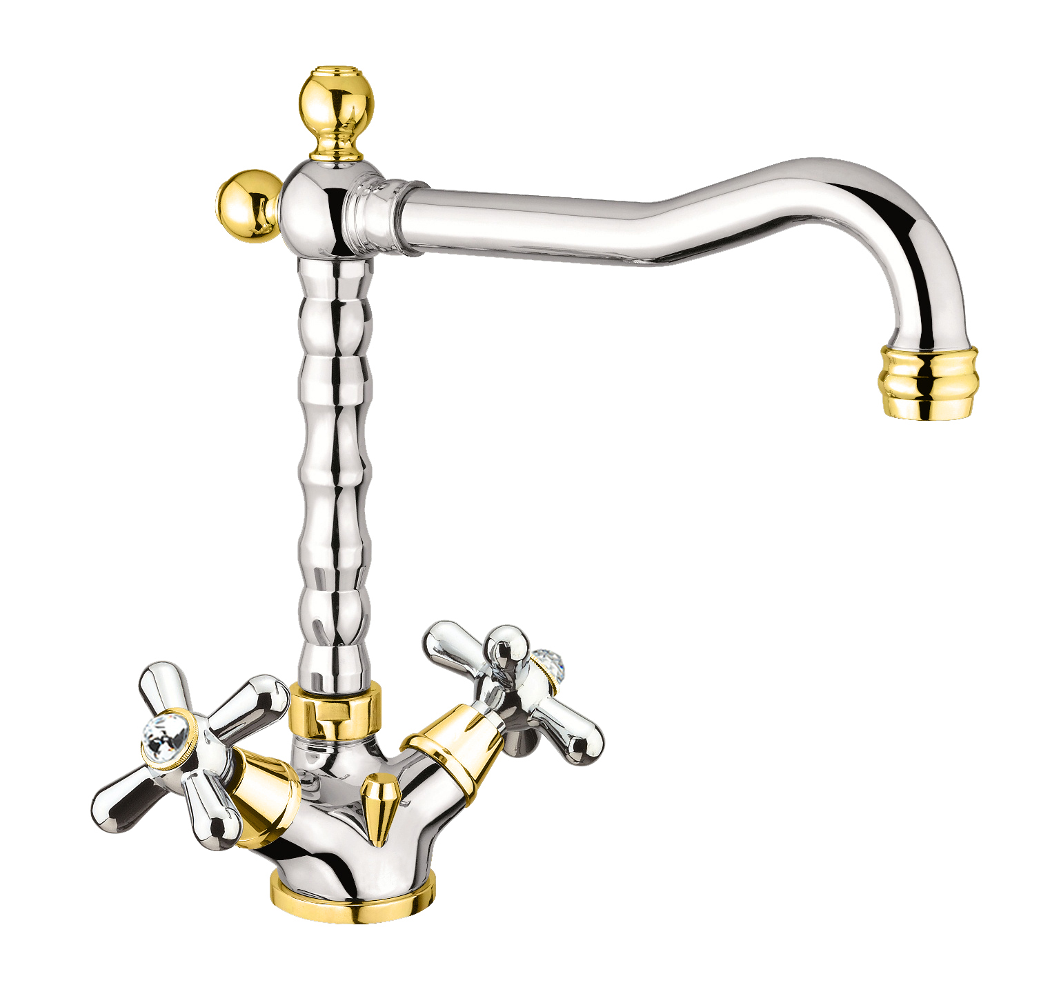 Смеситель для раковины Fiore MARGOT SKY (SWAROVSKI®) 01CO0625, хром/золото
