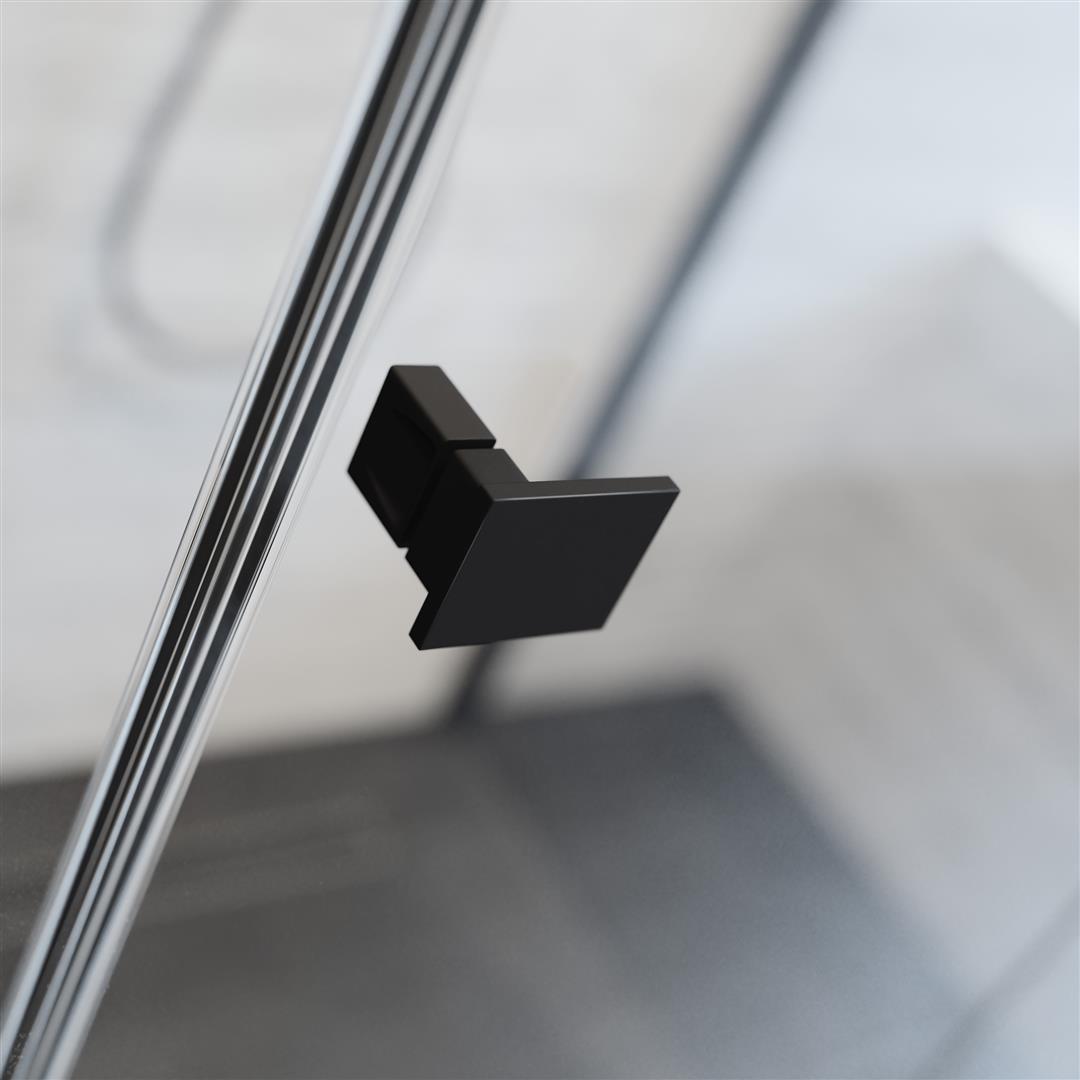 Пятиугольный душевой уголок 90X80 ESSENZA PRO BLACK PTJ