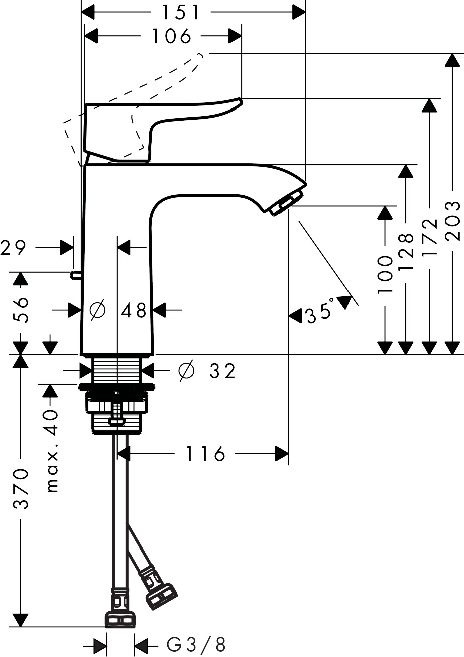 Смеситель для раковины Hansgrohe Metris 31080000