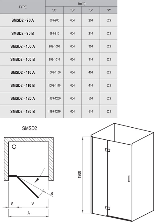 Душевая дверь 120 см Ravak SMARTLINE SMSD2-120 B-R хром + Транспарент