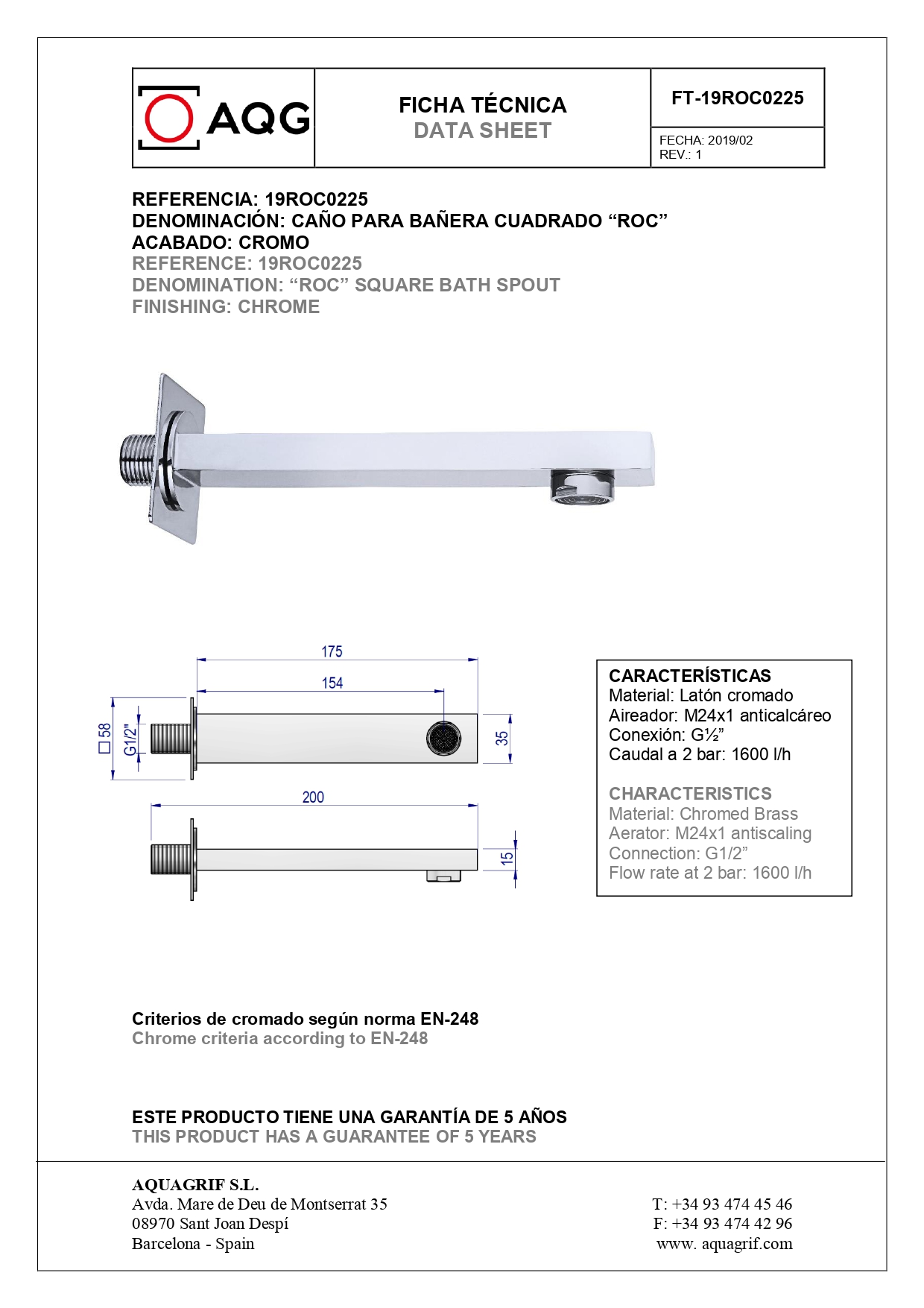 AQG Bold, душевой комплект EC316 на 3 потребителя, с квадратным изливом, с квадратным верхним душем 25х25 см и кронштейном 35 см, цвет хром 19BOLEC31602