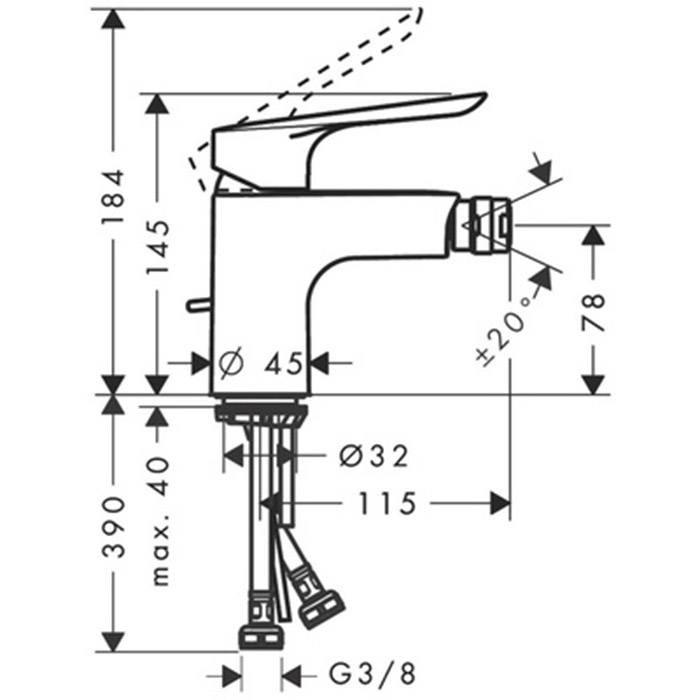 Hansgrohe Logis E Смеситель для биде, цвет: хром 71232000