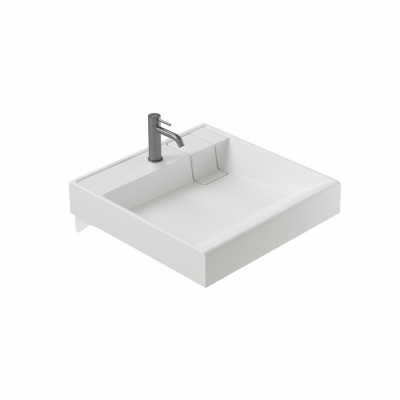 CN0101 Ceramica Nova Раковина над стиральной машиной CERAMICANOVA Quattro 600x600x123 мм, с кронштейнами, белый, арт. CN0101