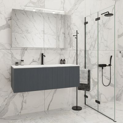 TW Shape комплект подвесной мебели 122х52см, с раковиной, цвет: серый матовый