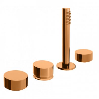 Fantini AF/21 Набортный смеситель для ванны, без излива, 4 отв., цвет: Matt Copper PVD 27 P9 A267