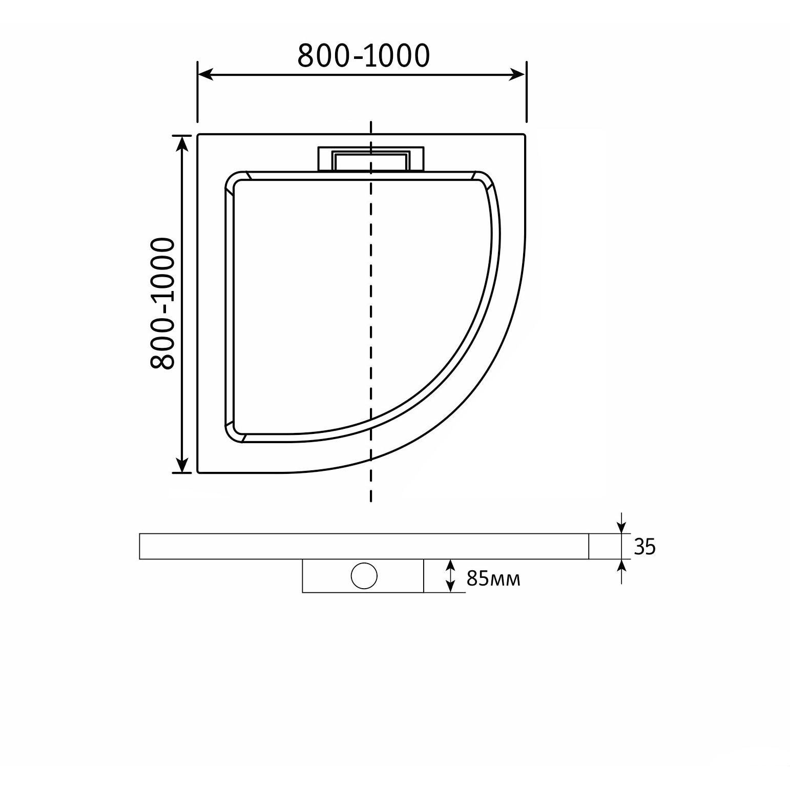 Душевой поддон 100x100 RGW GWS-31